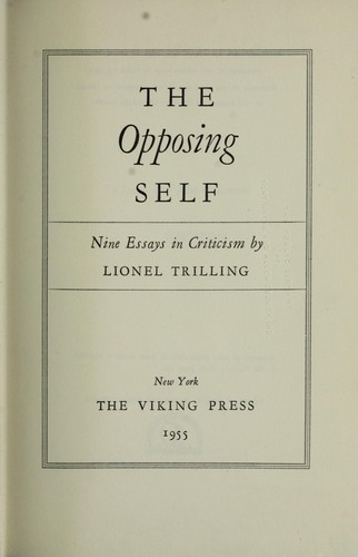 Cover for The opposing self