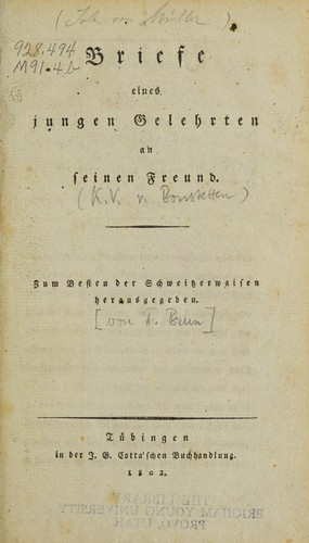 Cover for Briefe eines jungen Gelehrten an seinen Freund