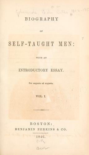 Cover for Biography of self-taught men
