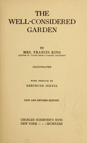 Cover for The well-considered garden
