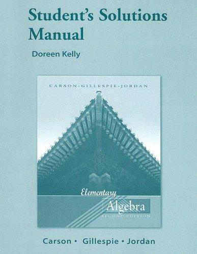 Cover for Elementary Algebra Student's Solutions Manual