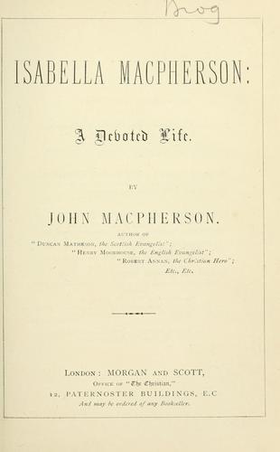 Cover for Isabella Macpherson