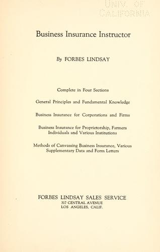 Cover for Business insurance instructor
