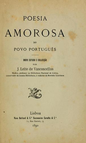 Cover for Poesia amorosa do povo português