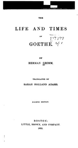 Cover for The Life and Times of Goethe