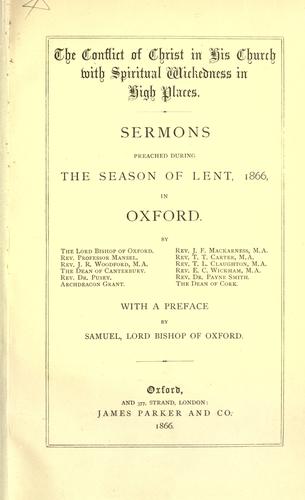 Cover for The Conflict of Christ in His church with spiritual wickedness in high places