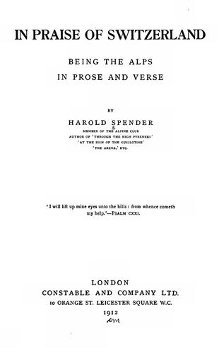 Cover for In praise of Switzerland