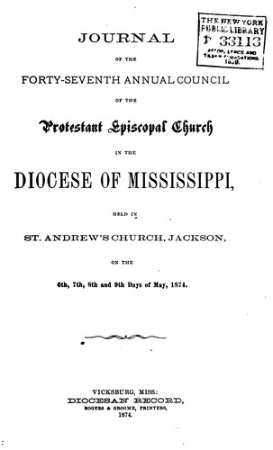 Cover for Journal of the ... Annual Convention, Diocese of Mississippi