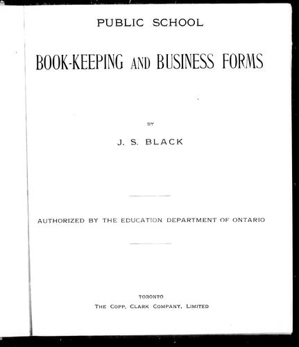 Cover for Public school book-keeping and business forms