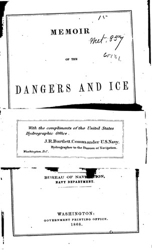 Cover for Memoir of the Dangers and Ice in the North Atlantic Ocean