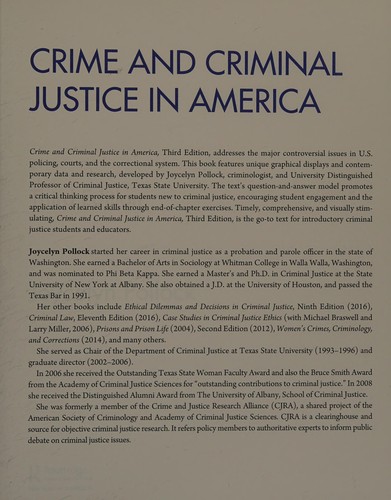 Cover for Crime and Criminal Justice in America