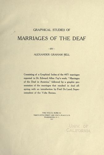 Cover for Graphical studies of marriages of the deaf