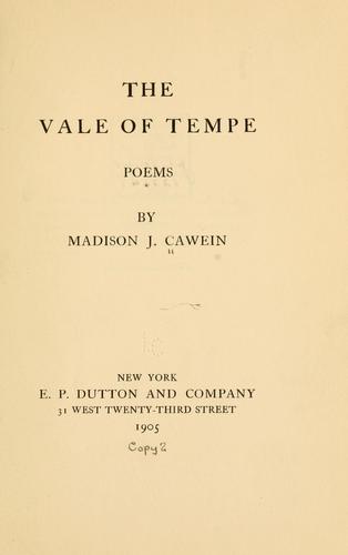 Cover for The vale of Tempe