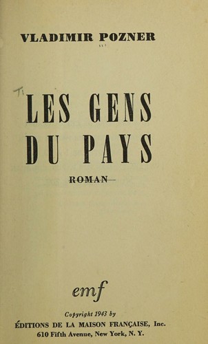 Cover for ... Les gens du pays, roman.