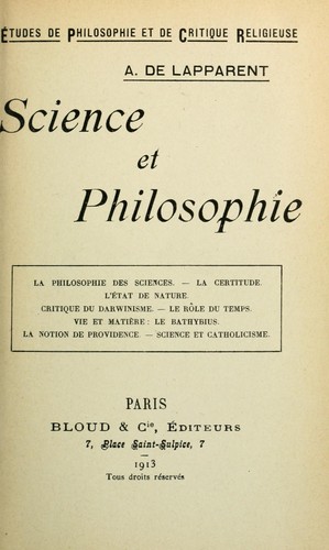Cover for Science et philosophie