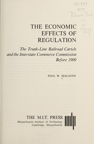Cover for The economic effects of regulation