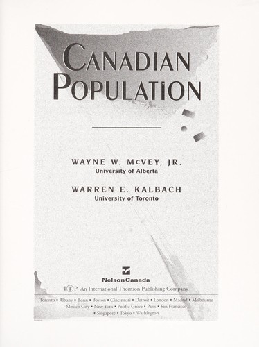 Cover for Canadian population