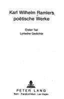 Cover for Karl Wilhelm Ramlers poëtische Werke.