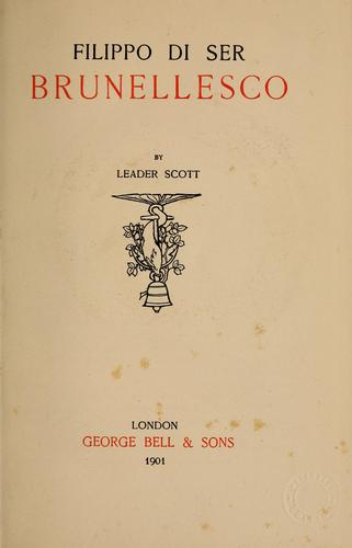 Cover for Filippo di Ser Brunellesco