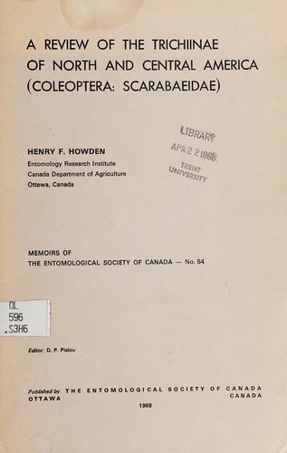 Cover for A review of the Trichiinae of North and Central America (Coleoptera: Scarabaeidae)