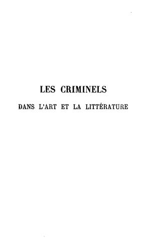 Cover for Les criminels dans l'art et la littérature
