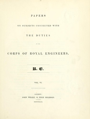 Cover for Papers on subjects connected with the duties of the Corps