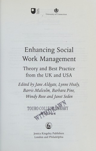 Cover for Enhancing social work management