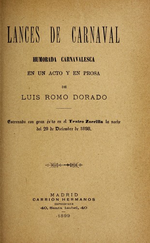 Cover for Lances de carnaval