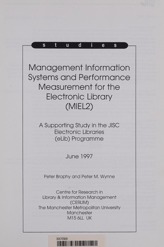 Cover for ELIB Studies: Management Information Systems and Performance Measurement for Electronic Library