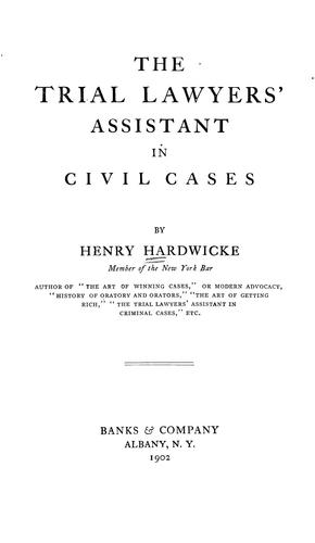 Cover for The trial lawyers' assistant in civil cases