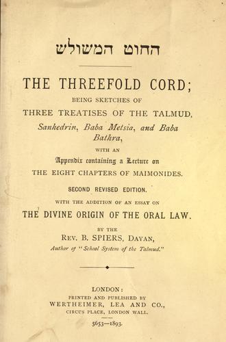 Cover for The threefold cord