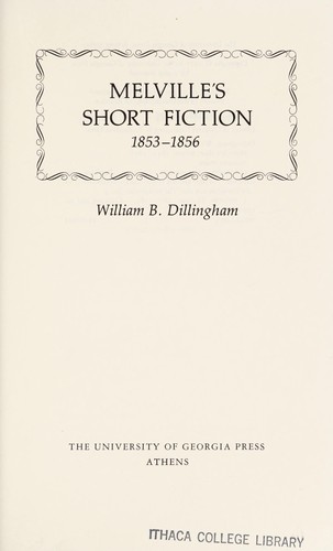 Cover for Melville's short fiction, 1853-1856