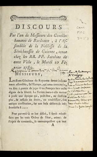 Cover for Discours