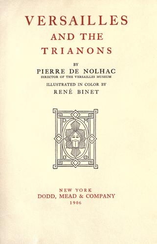 Cover for Versailles and the Trianons