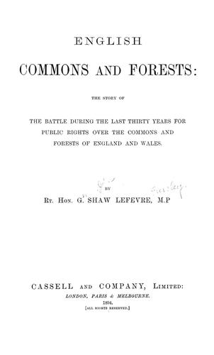 Cover for English commons and forests