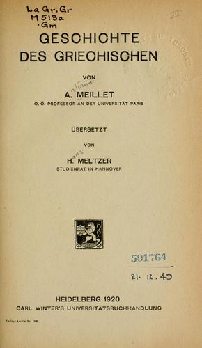 Cover for Geschichte des Griechischen