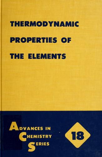 Cover for Thermodynamic properties of the elements