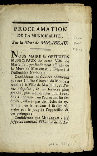 Cover for Proclamation