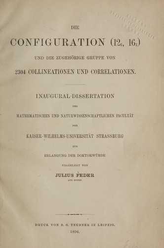 Cover for Die configuration (12[sub 6], 16[sub 3]) und die zugehörige gruppe von 2304 collineationen und correlationen