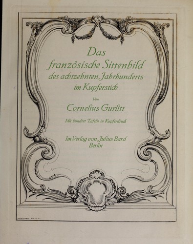 Cover for Das französische Sittenbild des achtzehnten Jahrhunderts im Kupferstich