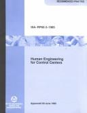 Cover for Human Engineering for Control Centers Recommended Practice (Standards & Practices for Instrumentation & Control)