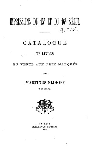 Cover for Catalogue de livres anciens et modernes en vente aux prix marques