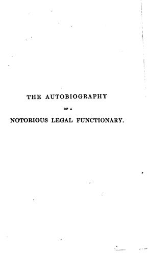 Cover for The Autobiography of a Notorious Legal Functionary
