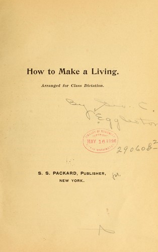 Cover for How to make a living.