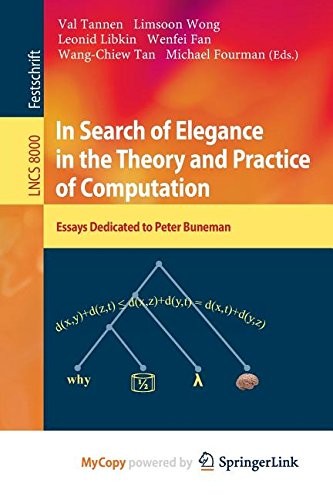 Cover for In Search of Elegance in the Theory and Practice of Computation