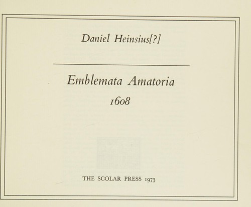 Cover for Emblemata Amatoria