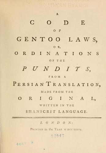 Cover for A Code of Gentoo laws