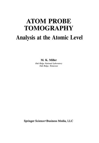 Cover for Atom Probe Tomography