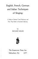 Cover for English, French, German, and Italian techniques of singing