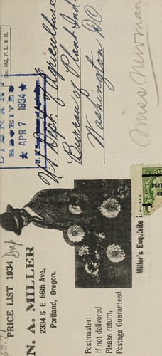 Cover for 1934 wholesale dahlia list of choice dahlias